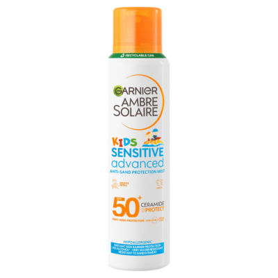 Garnier Ambre Solaire SPF 50+ Sensitive Advanced Kids Anti-Sand Mist 150ml, UK version