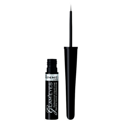 Rimmel London liquid eyeliner Black Glamour 3.5ml, imported from the UK
