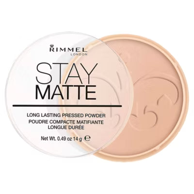 Rimmel London Stay Matte Pressed Powder 005 Silky Beige 14g, imported from the UK