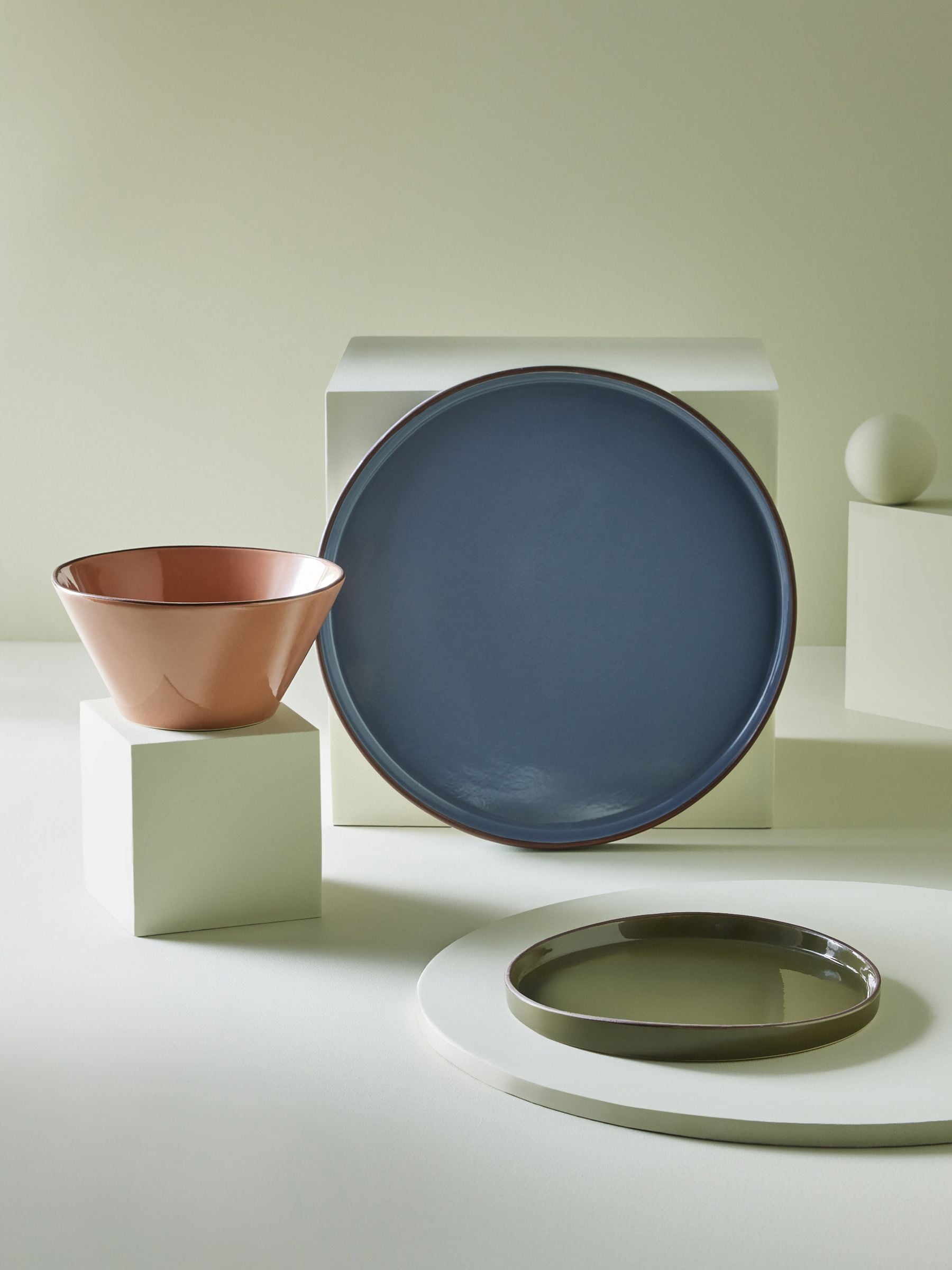 MADE.COM Millo mixed colour dinner set 12 piece, imported from the UK