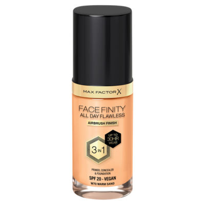 Max Factor Foundation 70 Warm Sand 30ml, imported from the UK
