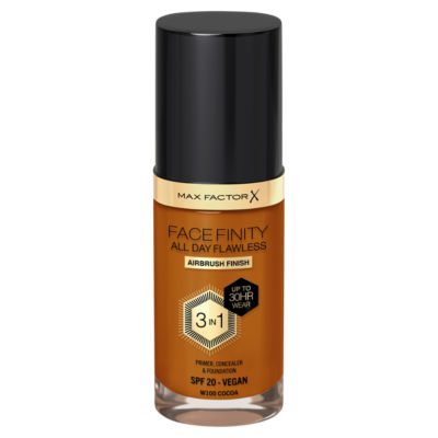 Max Factor Foundation 100 Cocoa 30ml, imported from the UK