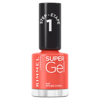 Rimmel London Nail Polish Spiced Coral 12ml, imported from the UK