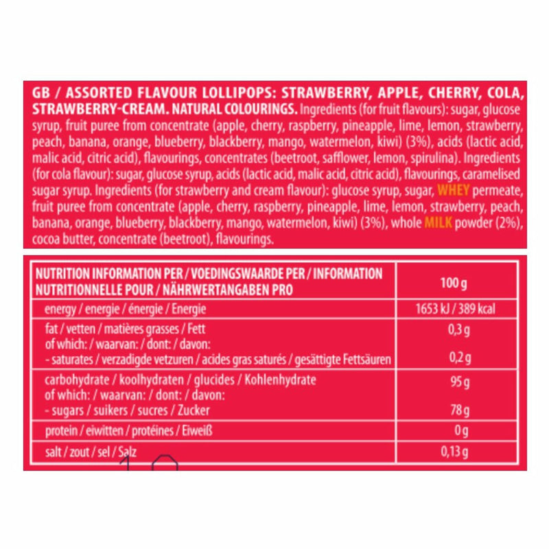 Chupa Chups assorted flavour lollipops 1.44kg - British product