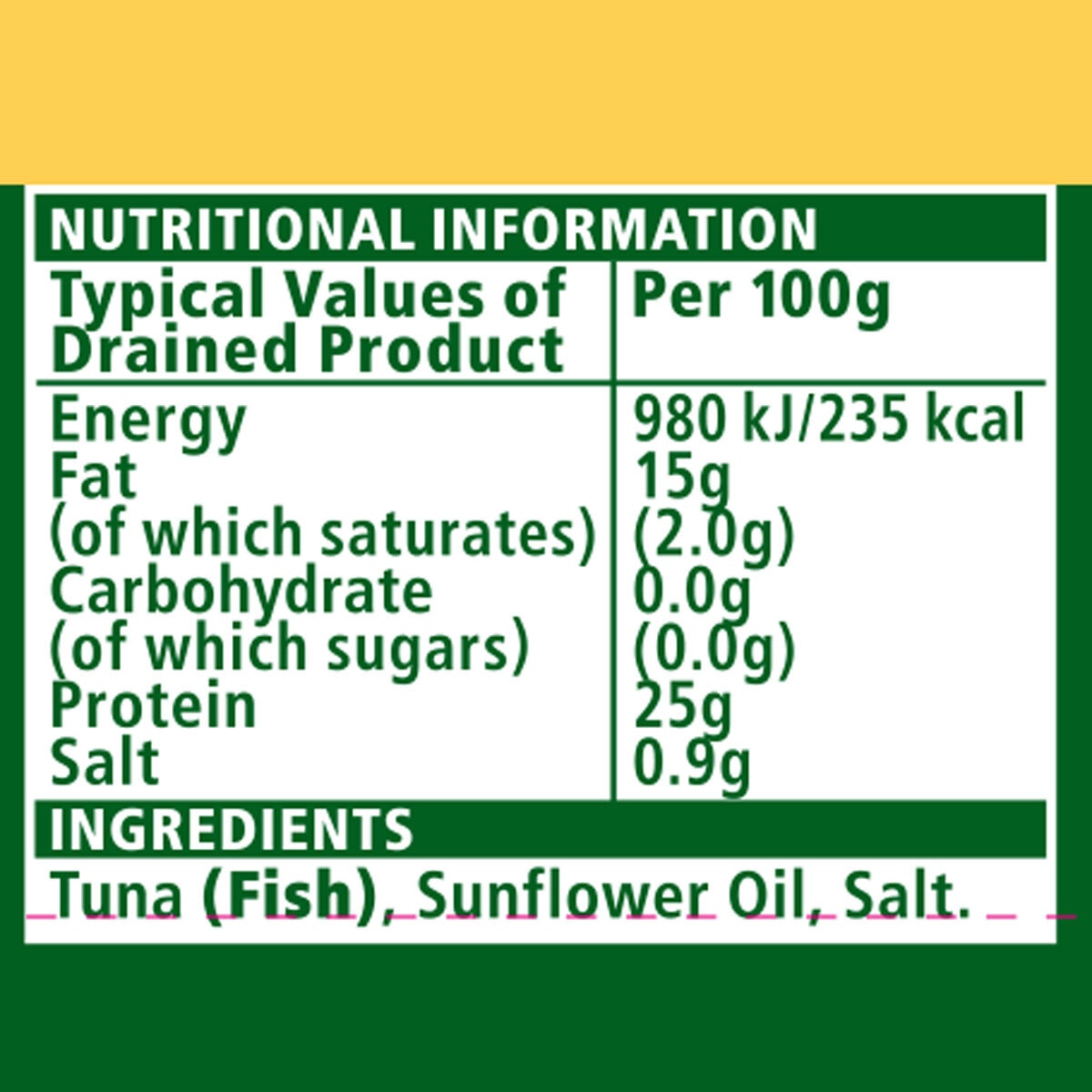 John West tuna chunks in sunflower oil 12x145g, UK version