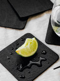 Lara-May black leather coasters and placemats set of 8, UK version