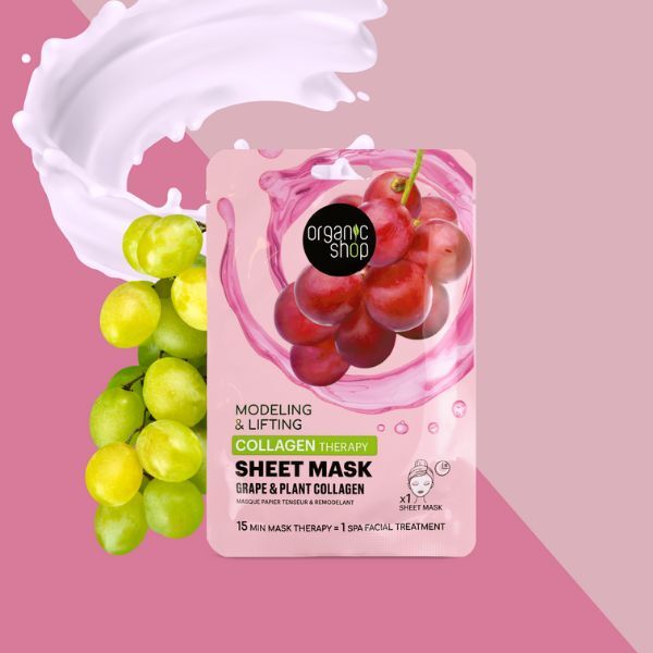 Organic Shop Collagen Sheet Mask 1 piece, imported from the UK