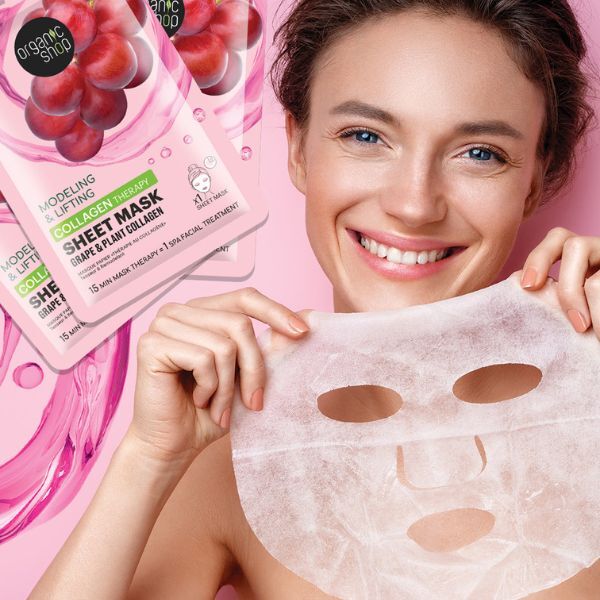Organic Shop Collagen Sheet Mask 1 piece, imported from the UK