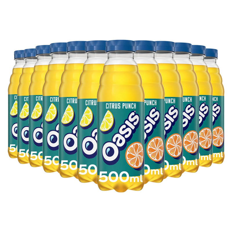 Oasis Citrus Punch juice drink 12x500ml, imported from the UK