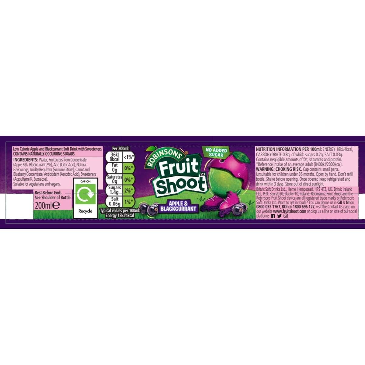Fruit Shoot Apple & Blackcurrant squash 24 x 200ml - British product