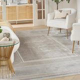 Nourison Glitz Silver Border Rug, UK version