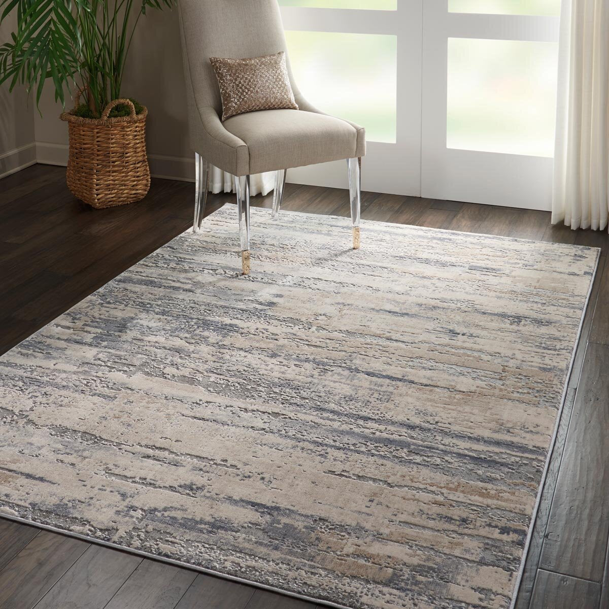 Nourison Rustic Beige & Grey rug imported from the UK