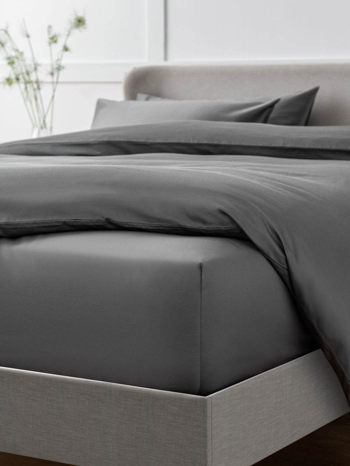 Charcoal Grey Fitted Bed Sheet - British product