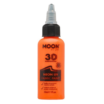 Moon Glow Neon UV Fabric Paint Intense Orange 30ml Fabric Paint