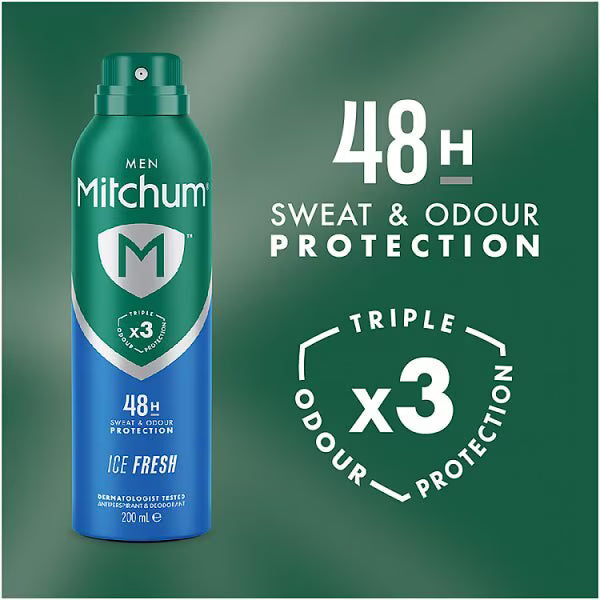 Mitchum ice fresh anti-perspirant aerosol 200ml, imported from the UK