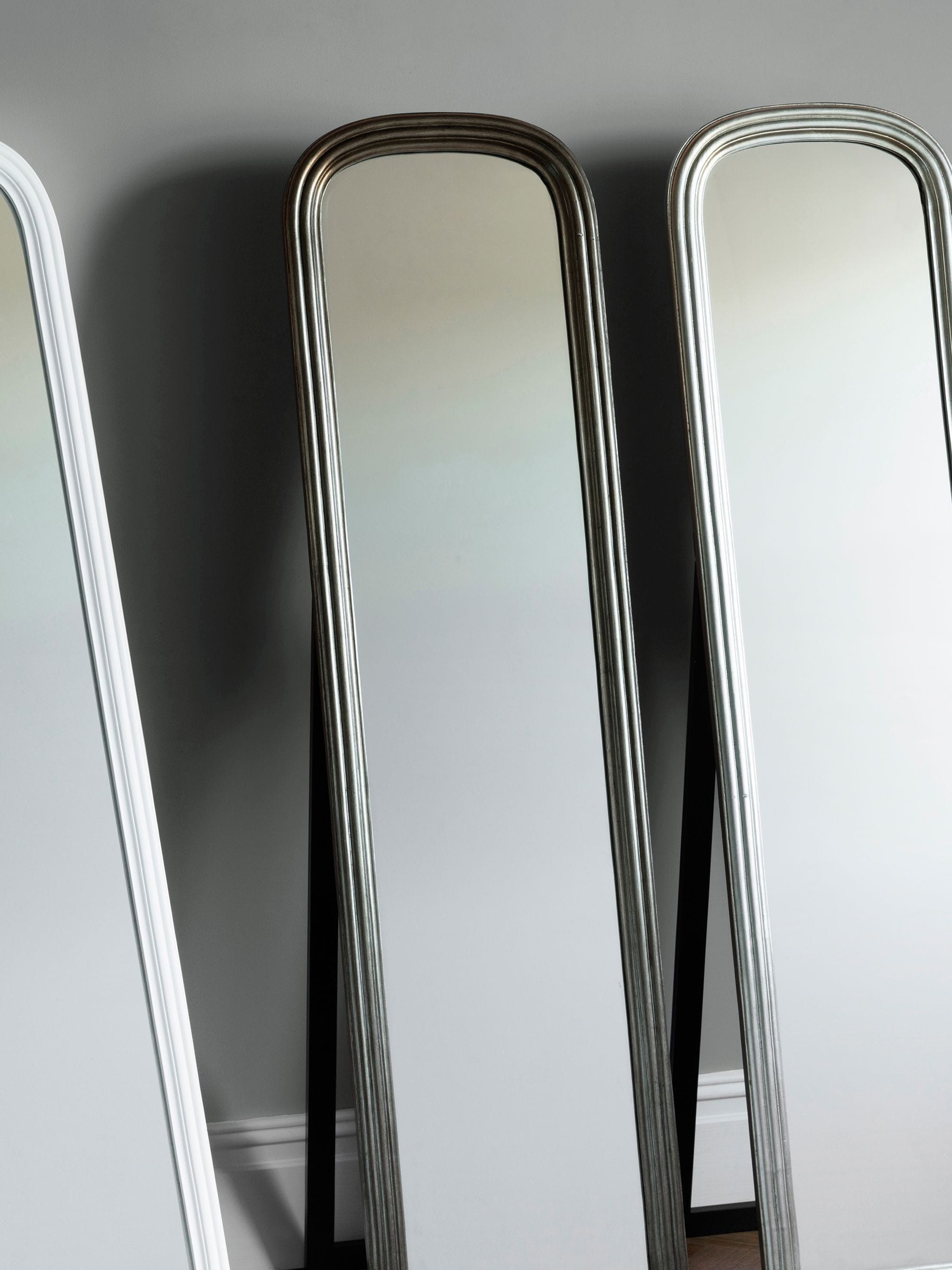 Gallery Home brass cheval mirror 160cm height, UK version