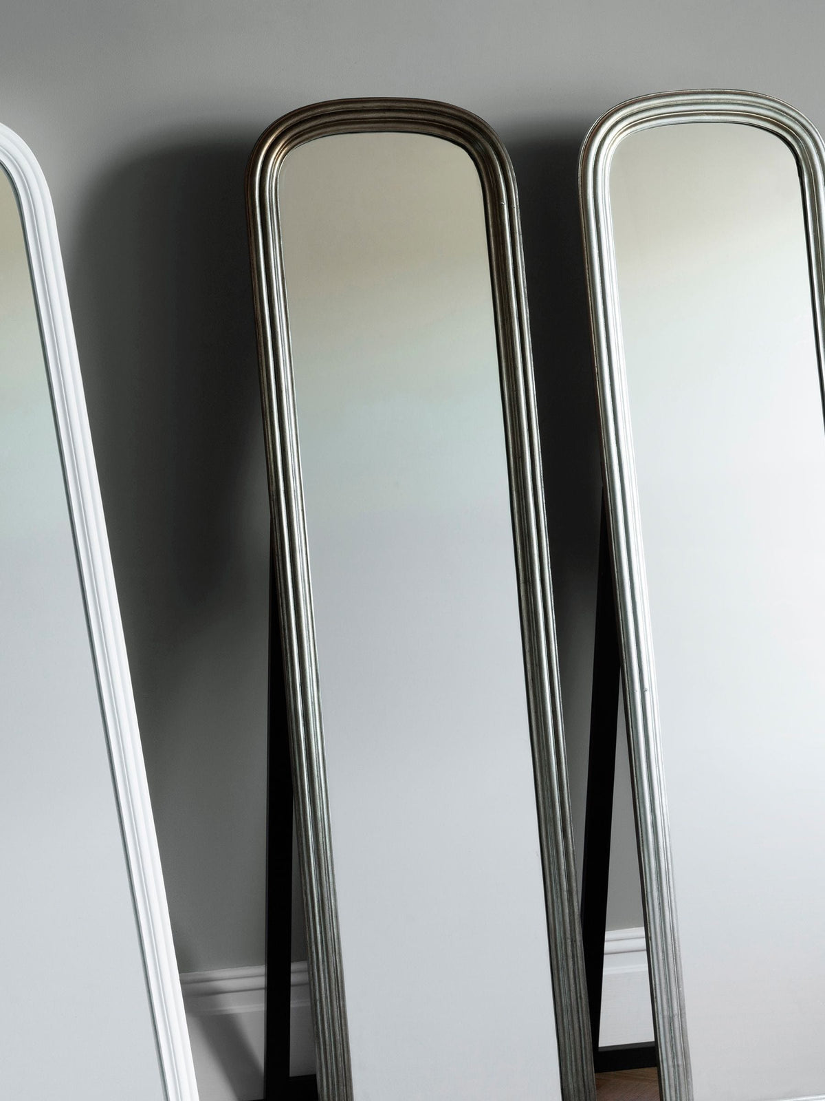 Gallery Home brass cheval mirror 160cm height, UK version