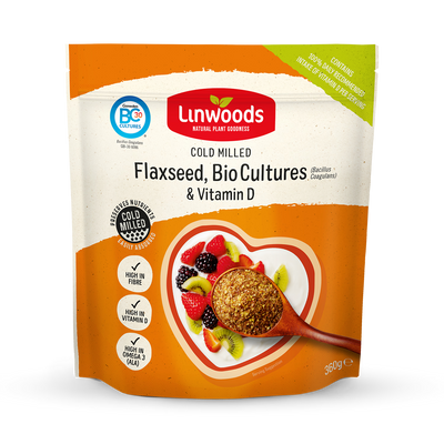Graines de lin moulues, cultures bio, vitamine D Linwoods 360g