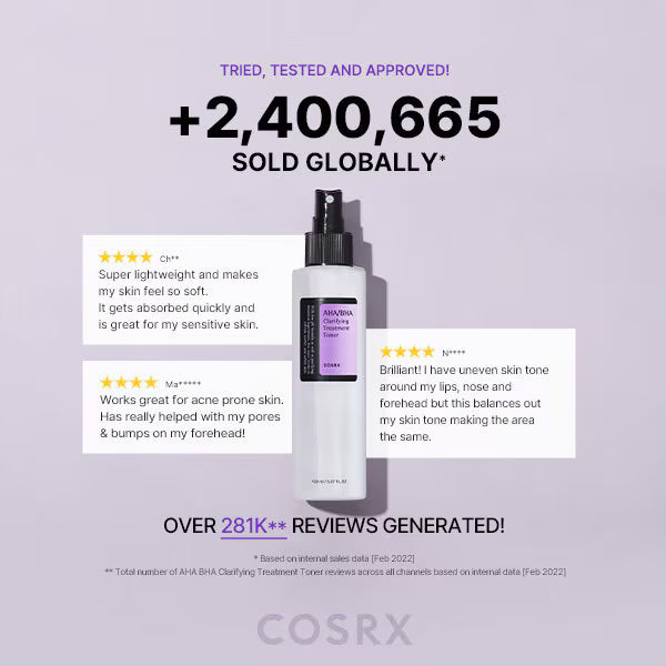 Cosrx Aha Bha Clarifying Treatment Toner 150ml, UK version