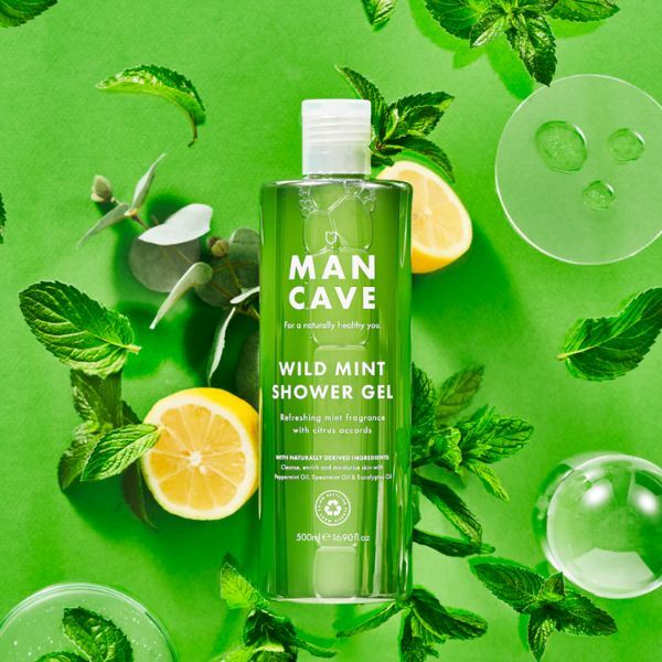 ManCave Wild Mint Shower Gel 500ml, imported from the UK