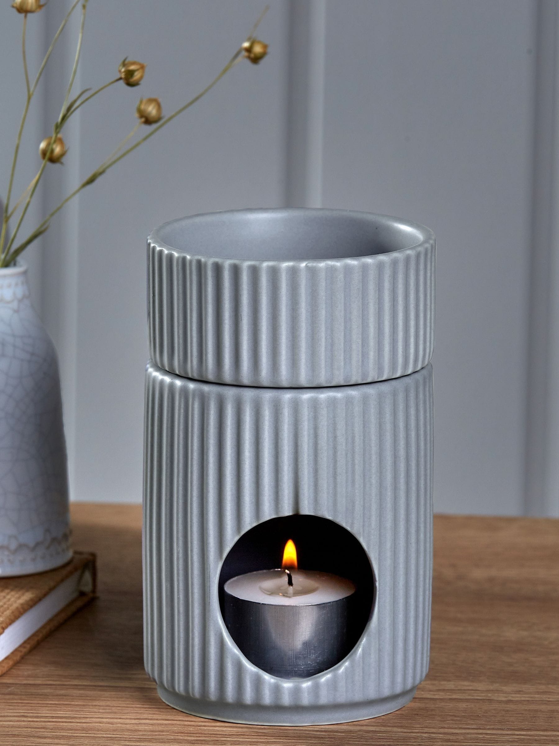 Grey country luxe wax melt burner, UK version