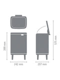 Brabantia Black Bo Hi waste bin 7L - British product