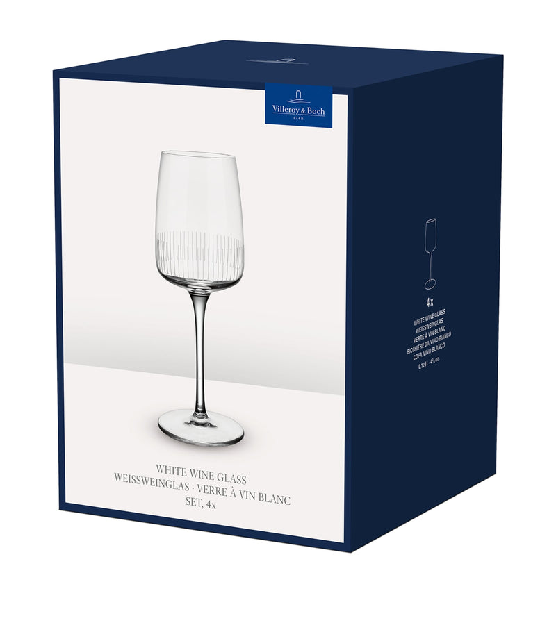 Villeroy & Boch Set of 4 Crystal Afina White Wine Glasses (125ml)