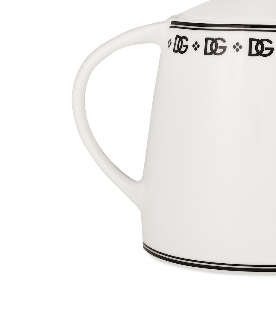 Dolce&Gabbana porcelain teapot with monogram and Art Deco design - British product
