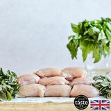 Herb Fed free range chicken thighs skinless and boneless 2kg, UK version