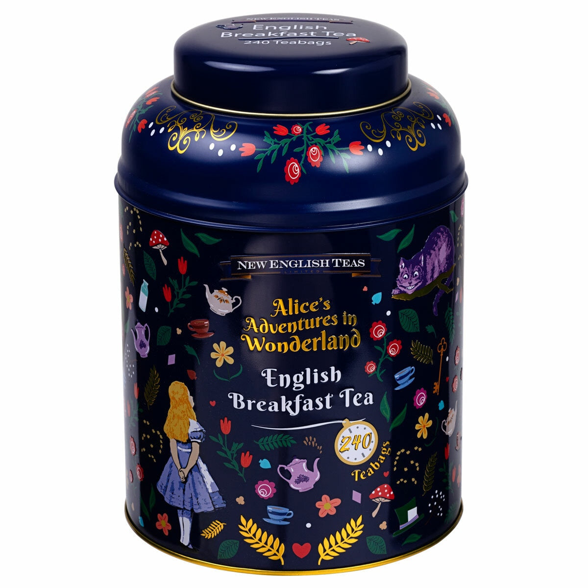 New English Teas tea caddy, Alice in Wonderland, 240 pack, UK import