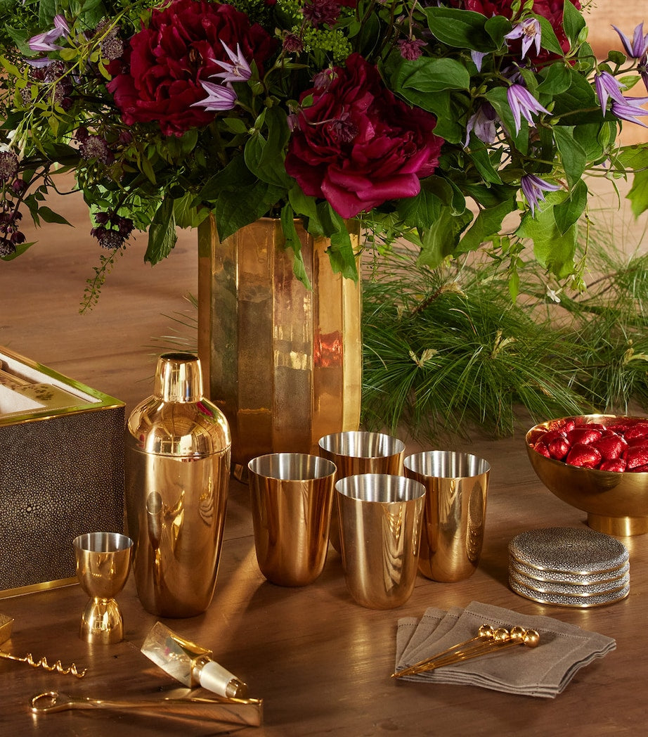 Aerin set of four stainless steel julep cups with gold plating - British product