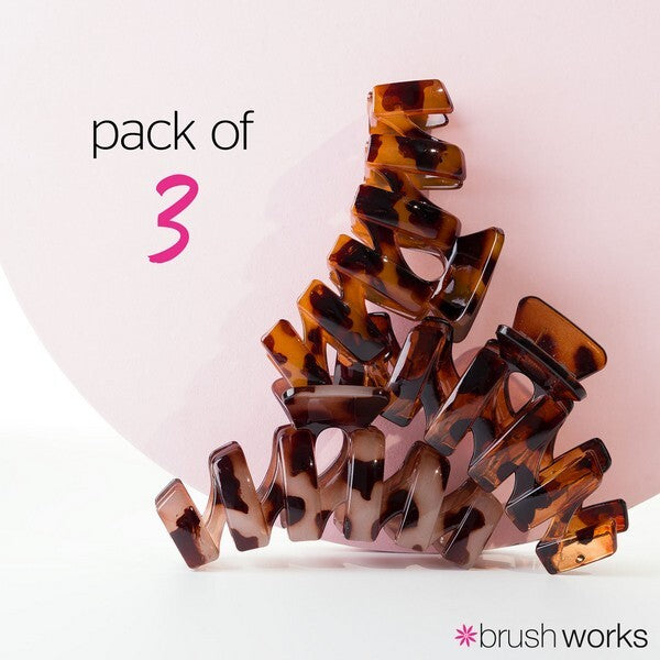 Brushworks tortoiseshell claw clips 3 pack - British product