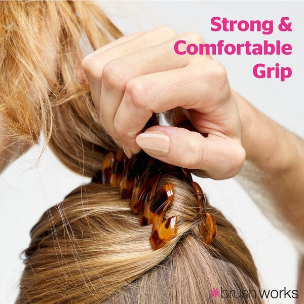 Brushworks tortoiseshell claw clips 3 pack - British product