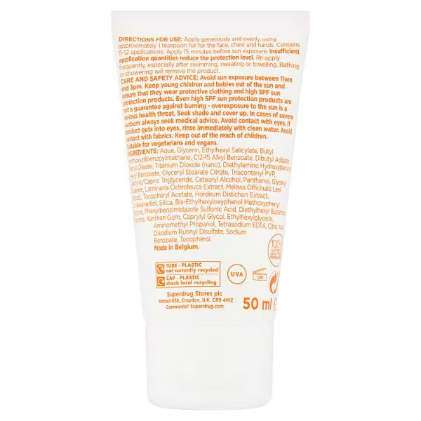 Solait Sensitive Face Sun Cream SPF30 50ml (British brand)