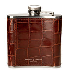 Aspinal Of London Mock Crocodile Hip Flask
