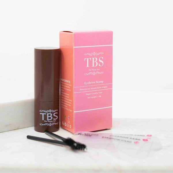 TBS eyebrow powder and stencil medium brown 1.8g (British brand)