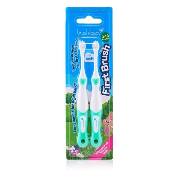 Brush Baby FirstBrush Baby Toothbrush Teal 2 Pack - British product