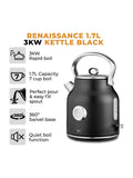 Tower Black Renaissance 1.7L kettle (British brand)