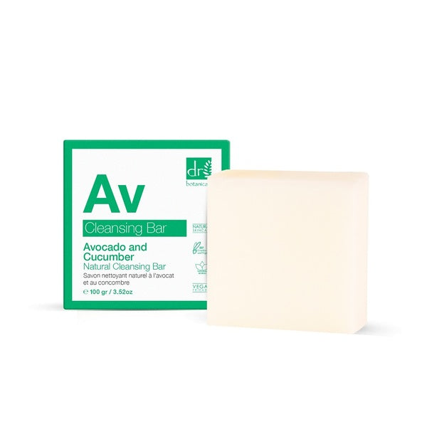 Dr Botanicals Avocado and Cucumber Cleansing Bar - British product