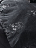 Catherine Lansfield grey skulls reversible duvet cover set - British product