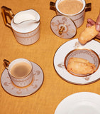 Wedgwood Anthemion Grey cream jug and sugar bowl set (British brand)