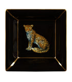 Halcyon Days Square Leopard Tray