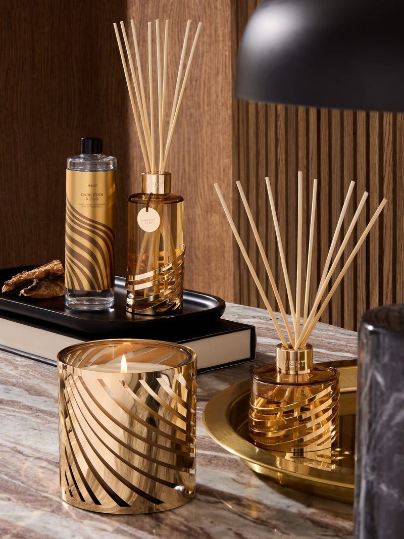 Gold Dark Rose and Oud reed diffuser 180ml, UK version