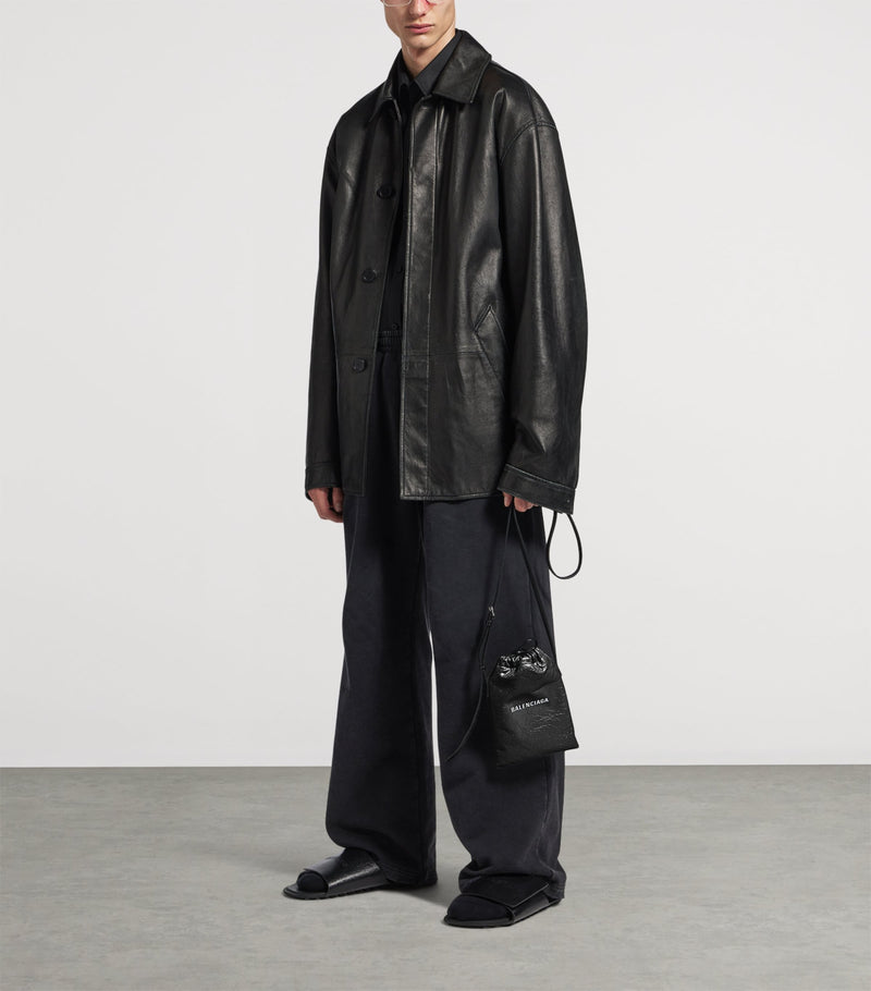 Balenciaga Leather Shopper Phone Holder