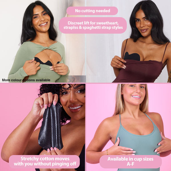 Perky Pear breast tape D-DD cups black, imported from the UK