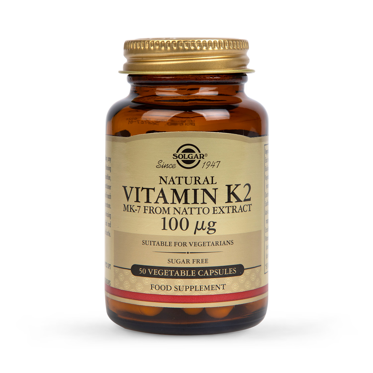 Solgar Vitamin K2 100mcg 50 Vegetable Capsules (British brand)