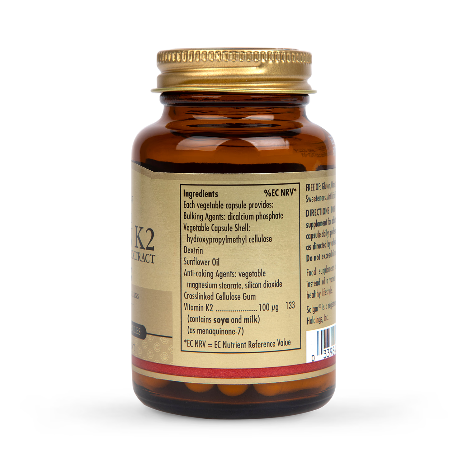 Solgar Vitamin K2 100mcg 50 Vegetable Capsules (British brand)