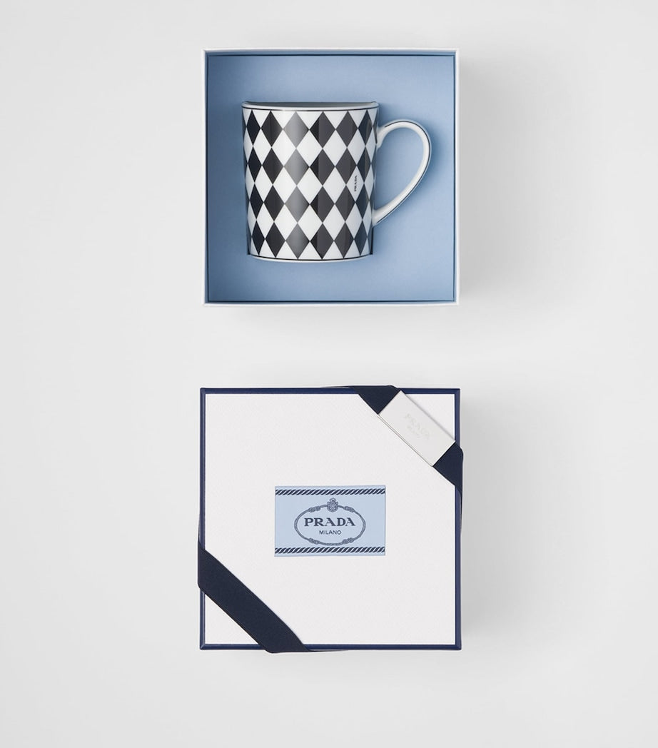 Prada porcelain checkerboard mug, imported from the UK