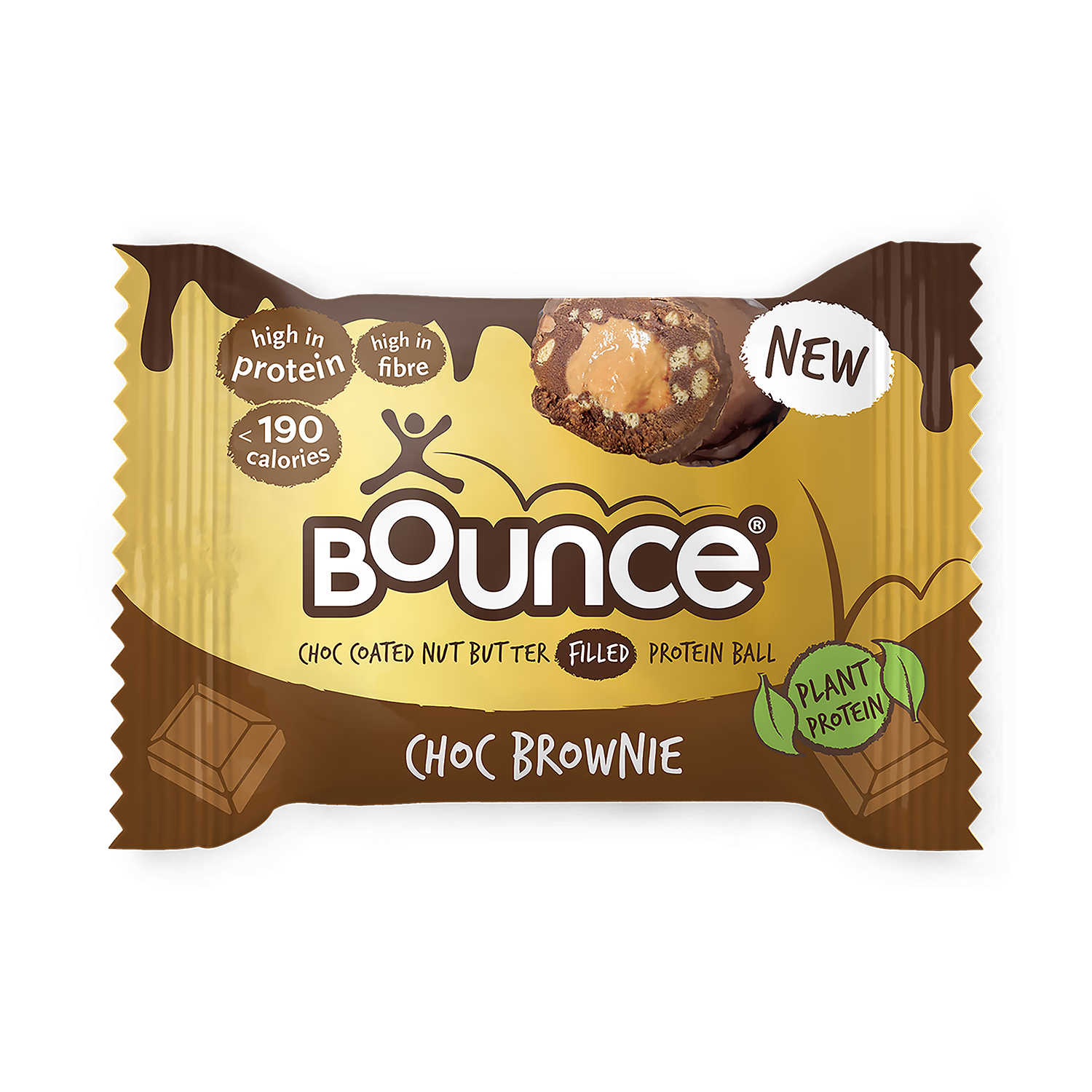 Bounce Dipped Dark Chocolate Brownie Plant Protein Ball 40g