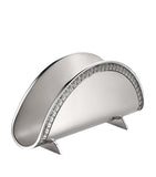 Silver-Plated Napkin Holder with Lotus and Palm Leaf Design